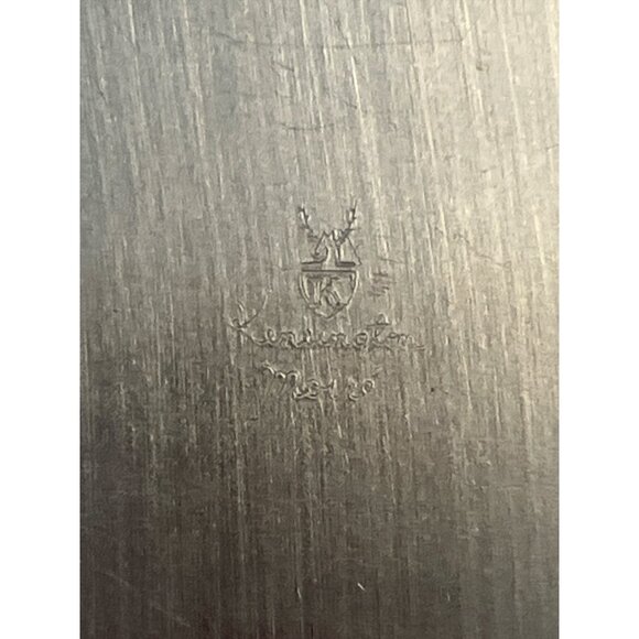 Vintage Kensington Moiré Aluminum Tray | Gold-Tone 10.75" Square | Mid-Century M - Picture 4 of 6